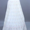 Elegant White Embroidered Lehenga Choli with Pastel Dupatta