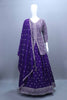 Royal Purple Embroidered Silk Anarkali Lehenga Set with Dupatta