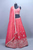 Designer Pink Silk Embroidered Bridal Lehenga Choli with Dupatta