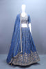 Designer Navy Blue Silk Embroidered Lehenga Choli with Dupatta 