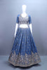 Designer Navy Blue Silk Embroidered Lehenga Choli with Dupatta