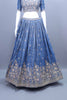 Designer Navy Blue Silk Embroidered Lehenga Choli with Dupatta