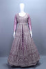 Designer Luxury Wine Heavy Anarkali Bridal Floor Length Gown Net Dupatta