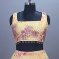 Elegant Yellow Georgette Lehenga Choli Dupatta
