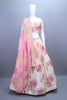  Cream and Pink Floral Embroidered Designer Lehenga Choli with Dupatta 