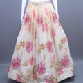 Cream and Pink Floral Embroidered Designer Lehenga Choli with Dupatta