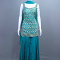  Teal Blue Sharara Suit with Banarasi Work Designer Party Wear 