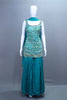  Teal Blue Sharara Suit with Banarasi Work Designer Party Wear 