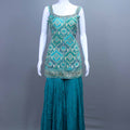 Teal Blue Sharara Suit with Banarasi Work Designer Party Wear