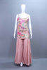 Peach Sharara Suit Designer Sleeveless Kurti with Flared Sharara Pants