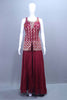 Maroon Embroidered Sleeveless Kurti with Flared Sharara Pants