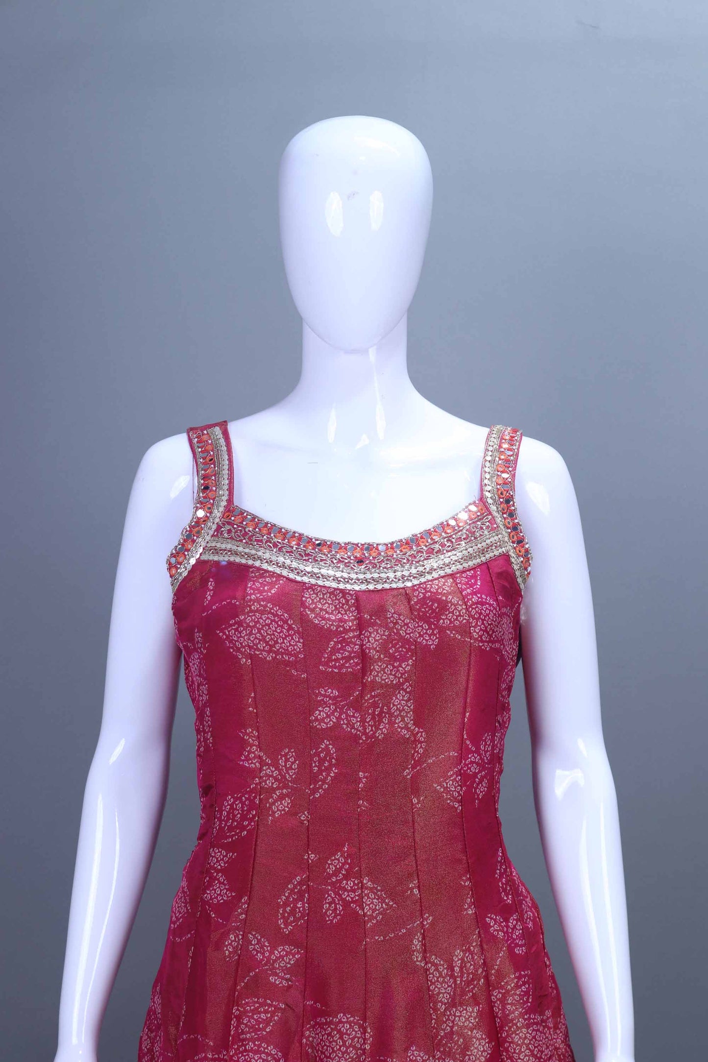 Designer Rani Pink Embroidered Kurti Sharara Set with Banarasi Dupatta