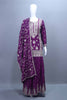 Royal Purple Embroidered Georgette Anarkali Suit with Dupatta 