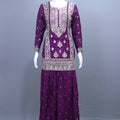 Royal Purple Embroidered Georgette Anarkali Suit with Dupatta