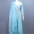 Sky Blue Embroidered Silk Anarkali Suit with Dupatta
