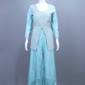 Sky Blue Embroidered Silk Anarkali Suit with Dupatta