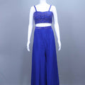 Royal Blue Designer Crop Top with Palazzo Dupatta for Party Wear