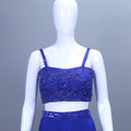 Royal Blue Designer Crop Top with Palazzo Dupatta for Party Wear