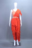 Orange Ruffle Dhoti Set with Designer  Blouse Indo Western Outfit