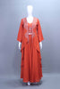 Rust Orange Embroidered Three-Piece Indo Western Set with Long Jacket
