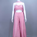 Pink Embroidered Crop Top with Palazzo Set Designer Indo Western