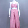 Pink Embroidered Crop Top with Palazzo Set Designer Indo Western