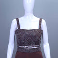 Brown Embroidered Crop Top with Palazzo Set Designer Indo Western