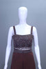 Brown Embroidered Crop Top with Palazzo Set Designer Indo Western