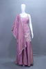 Mauve Silk Sharara Set with Embroidered Kurti and Matching Dupatta
