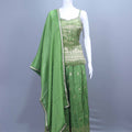 Green Banarasi Silk Sharara Set with Dupatta Festive Wear