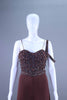 Designer Brown Embroidered Crop Top with Palazzo Set