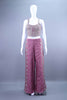 Designer Mauve Embroidered Crop Top with Palazzo Set