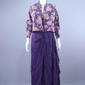 Purple Jacket with Draped Skirt Designer Indo Western Outfit