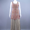 Beige Embroidered Sharara Set with Dupatta Party Wear