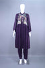 Purple Embroidered Kurta Set Anarkali Kurti with Pants