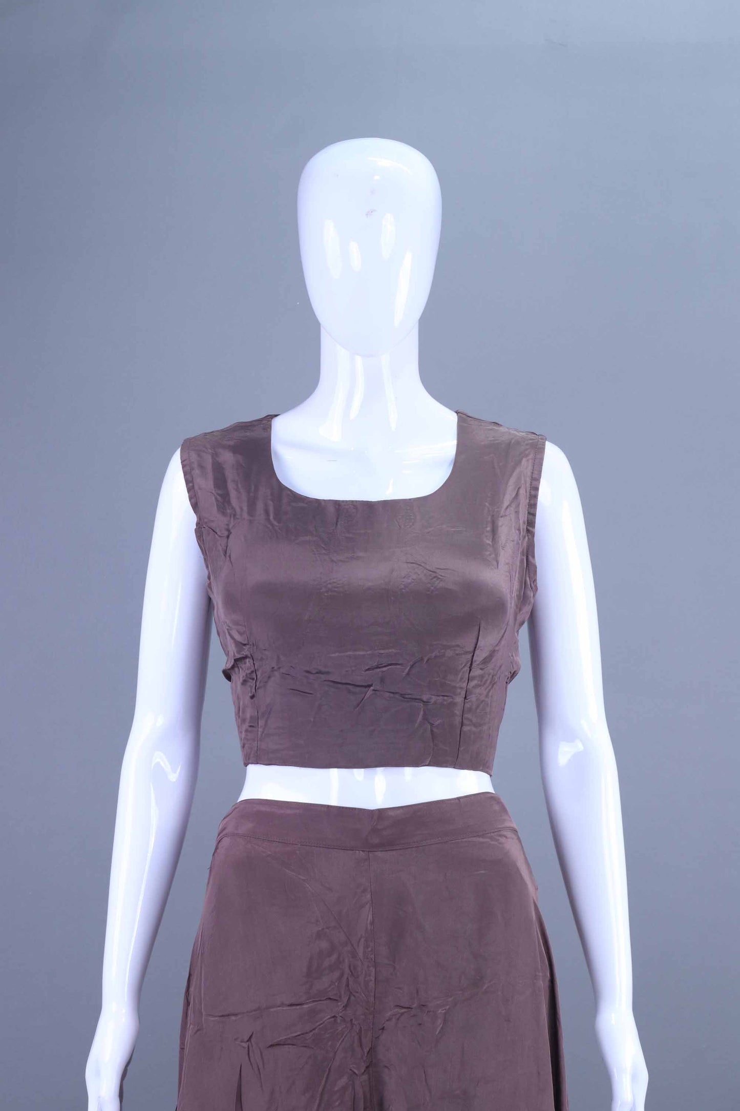 Mauve Embellished Silk Kurta Set with Layered Skirt Party Wear