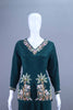 Dark Green Embroidered Kurta with Sharara Set Party Wear