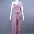 Mauve Drape Gown with Beaded Dupatta Party Wear