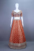 Rust Orange Embroidered Silk Lehenga Choli Festive Wear