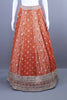 Rust Orange Embroidered Silk Lehenga Choli Festive Wear