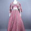 Dusty Pink Crop Top Lehenga with Jacket Designer Indo Western Outfit