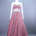 Dusty Pink Crop Top Lehenga with Jacket Designer Indo Western Outfit