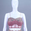 Dusty Pink Crop Top Lehenga with Jacket Designer Indo Western Outfit