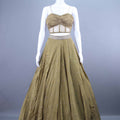 Olive Green Crop Top Lehenga with Jacket Designer Indo Western Outfit