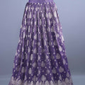 Designer Purple Mirror Work Velvet Lehenga Choli with Embroidered Dupatta