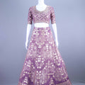 Mauve Embroidered Silk Lehenga Choli with Dupatta