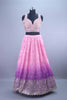 Designer Pink and Purple Ombre Embroidered Silk Lehenga Choli with Dupatta