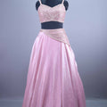Pink Sequined Silk Lehenga Set with Stylish Draped Blouse