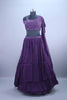 Stylish Purple One Shoulder Sequined Georgette Lehenga Set