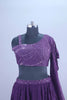 Stylish Purple One Shoulder Sequined Georgette Lehenga Set